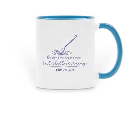 Carry Your Spoons Campaign, a Light Blue Two-Tone Ceramic Mug