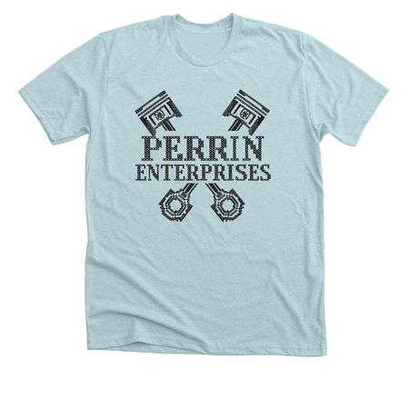 Cross Stitch Perrin, a Heather Ice Blue Premium Unisex Tee