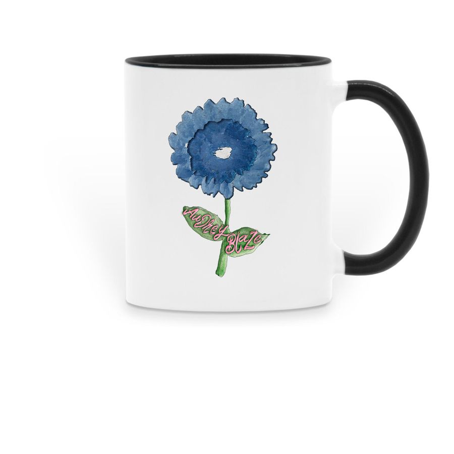 Coffee Mug with Audrey Blaze Logo, a Black Two-Tone Ceramic Mug