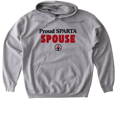 Proud SPARTA Spouse, a Sport Grey Gildan Softstyle Pullover Hoodie