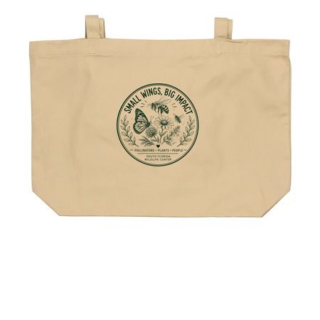 Buzzing with Purpose, a Oyster Large Organic Cotton Tote Bag