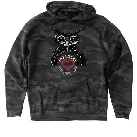 302 Local, a Black Camo Heavyweight Camo Pullover Hoodie