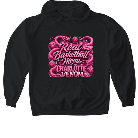 Real Basketball Moms, a Black Gildan Softstyle Pullover Hoodie