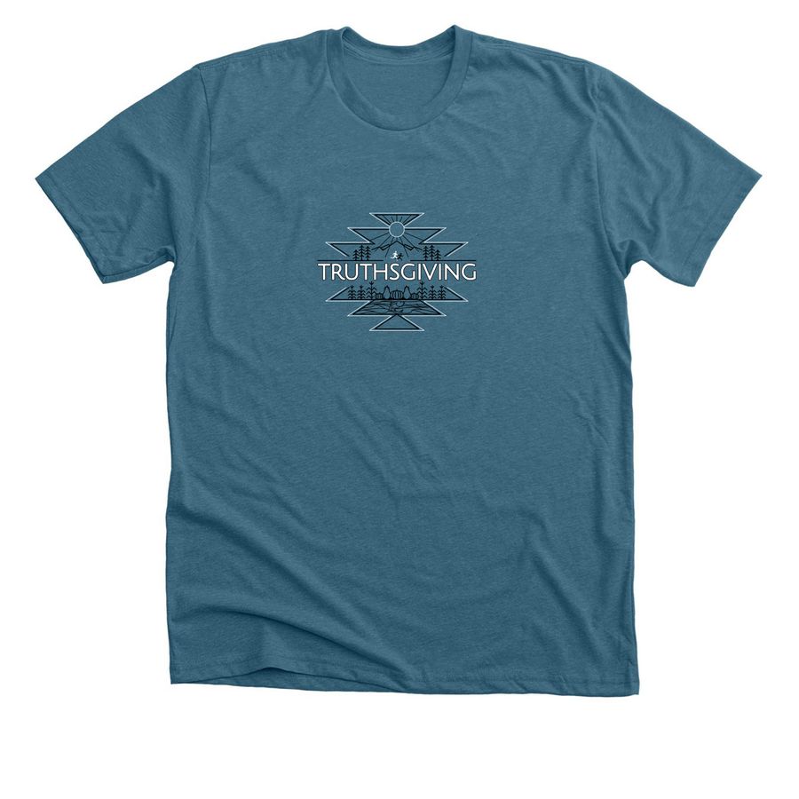 Truthsgiving through Movement, a Heather Deep Teal Premium Unisex Tee