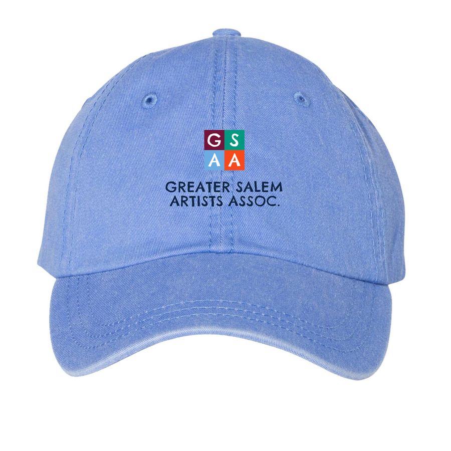 GSAA Logo Hats, a Periwinkle Printed Pigment Dye Baseball Cap