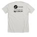 Turtle Transport Volunteer Tee, Green Logo, a Heather Cement Premium Unisex Tee (back-view)