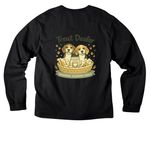 Treat Dealer, a Black Unisex Heavyweight Long Sleeve Tee (back-view)
