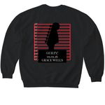 GUILTY!!!!!, a Black Softstyle Crewneck Sweatshirt (back-view)
