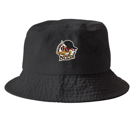 Classic Mighty Dykes Hats, a Black Printed Bucket Hat