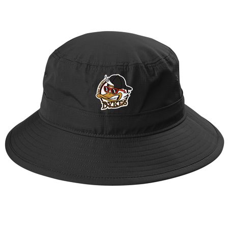 Classic Mighty Dykes Hats, a Black Printed UV Bucket Hat