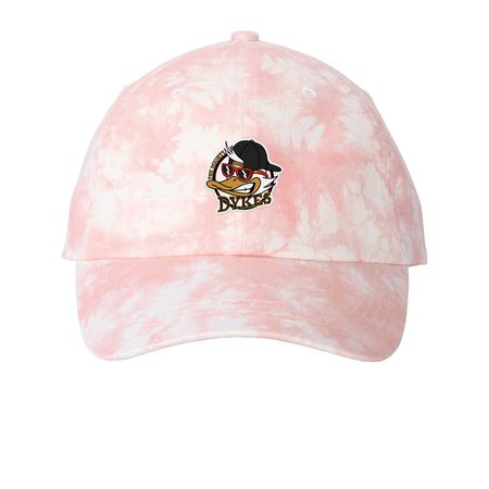 Classic Mighty Dykes Hats, a Light Pink Printed Tie Dye Baseball Hat