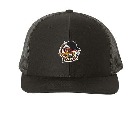 Classic Mighty Dykes Hats, a Black Printed Snapback Trucker Cap