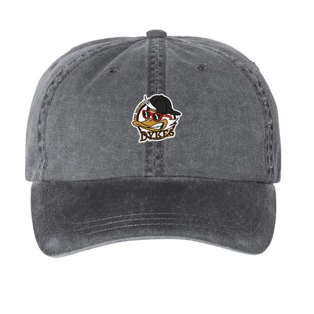 Classic Mighty Dykes Hats, a Black Printed Pigment Dye Baseball Cap