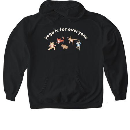 Yoga Critters, a Black Gildan Softstyle Pullover Hoodie
