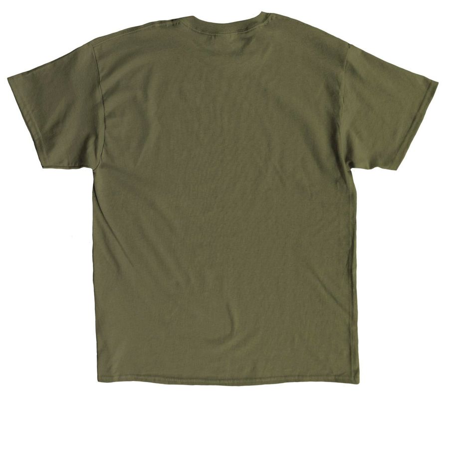 Perilous times, a Military Green Classic Unisex Tee (back-view)