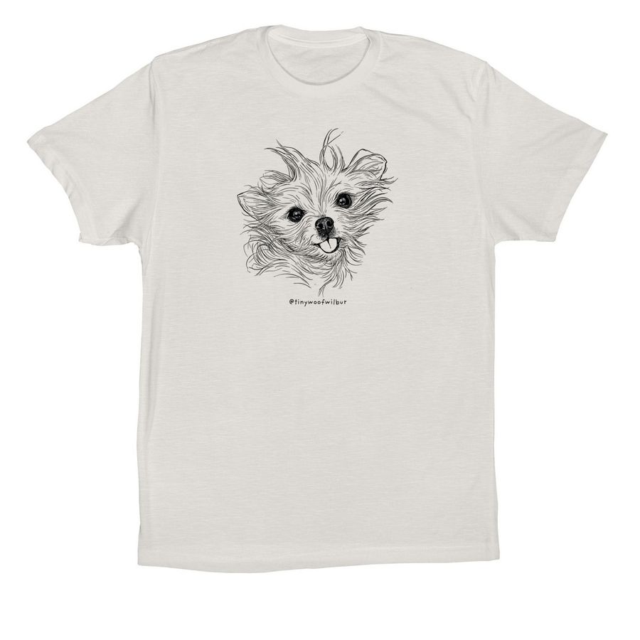 Tiny Woof Wilbur Minimalist Design, a Vintage White Premium Cotton Tee