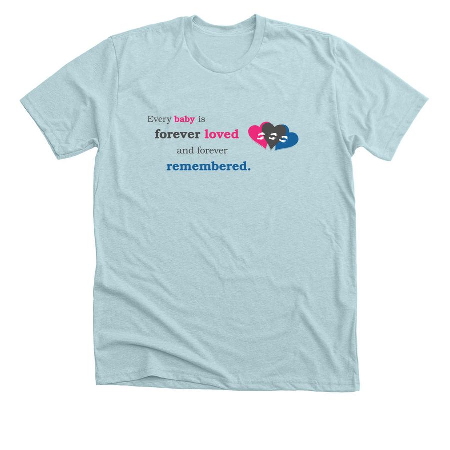 Forever Footprints Merchandise, a Heather Ice Blue Premium Unisex Tee