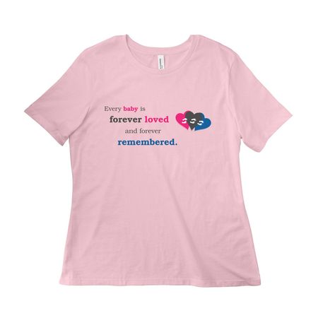 Forever Footprints Merchandise, a Pink Women?s Relaxed Cotton Tee