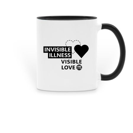 Invisible Illness Visible Love MEAction mug, a Black Two-Tone Ceramic Mug