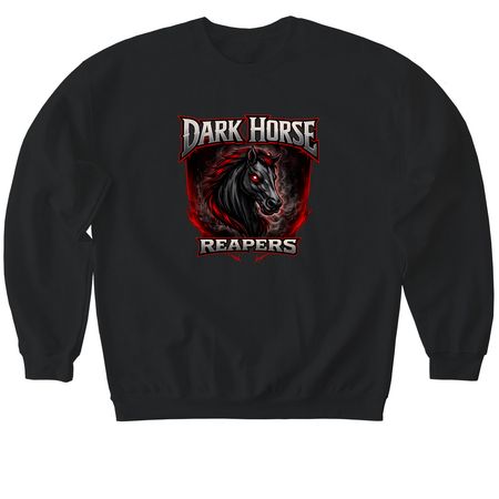 DARK HORSE REAPERS, a Black Softstyle Crewneck Sweatshirt