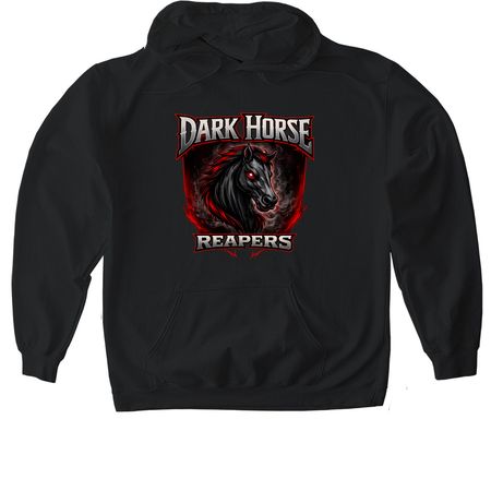 DARK HORSE REAPERS, a Black Gildan Softstyle Pullover Hoodie