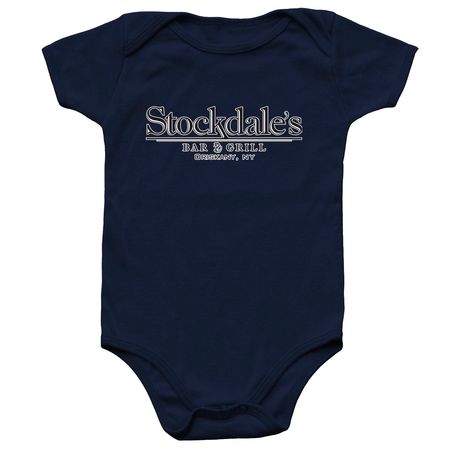 Stockdale?s Bar & Grill Logo, a Navy Infant Onesie