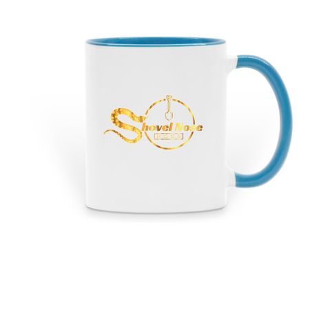 Logo Mug, a Light Blue Two-Tone Ceramic Mug