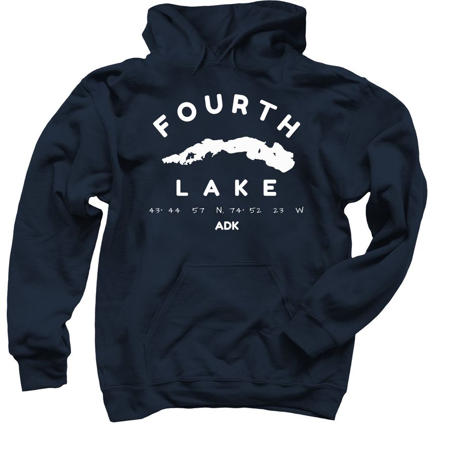 4th Lake Graphic, a Navy Pullover Hoodie