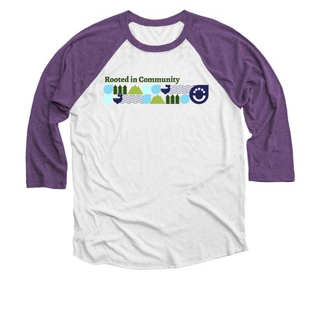 2026 NNOHA Conference Theme Shirts, a Purple Rush and Heather White 3/4 Sleeve Baseball Tee