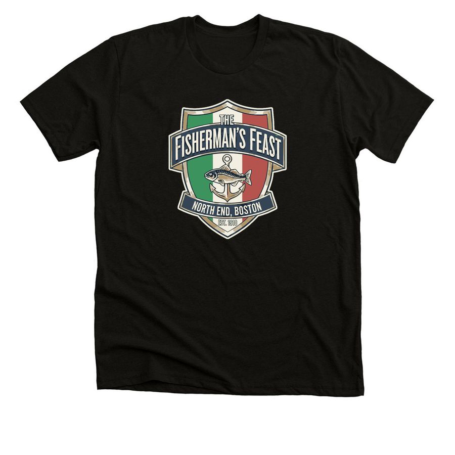 Fisherman's Italian Shield, a Solid Black Blend Premium Unisex Tee