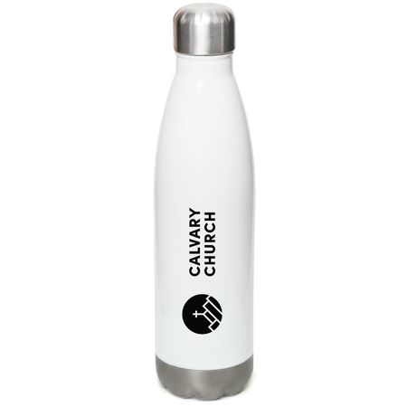 Calvary Church Water Bottle, a White Stainless Steel Water Bottle