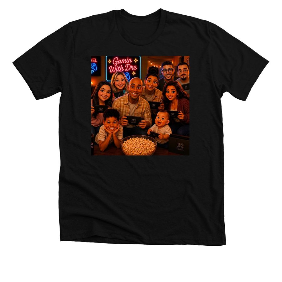 Gamin' Family, a Solid Black Blend Premium Unisex Tee