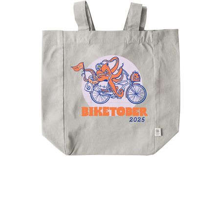 Biketober Tote, a Natural Recycled Cotton Tote Bag