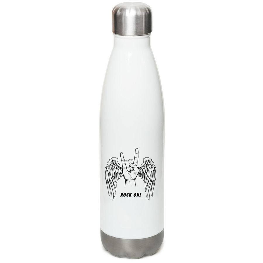 Music Gives Life To Everything, a White Stainless Steel Water Bottle