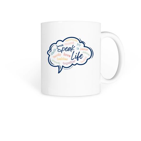 Speak Life Mug, a White Coffee Mug
