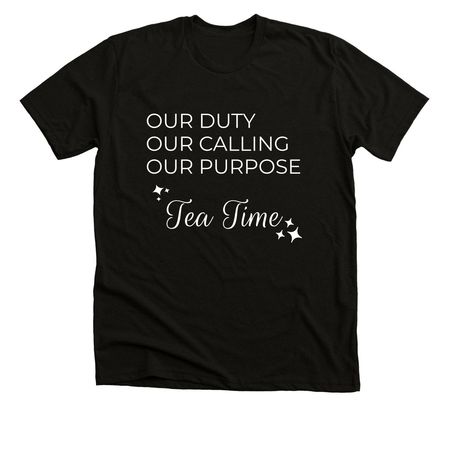 Tea Time, a Solid Black Blend Premium Unisex Tee