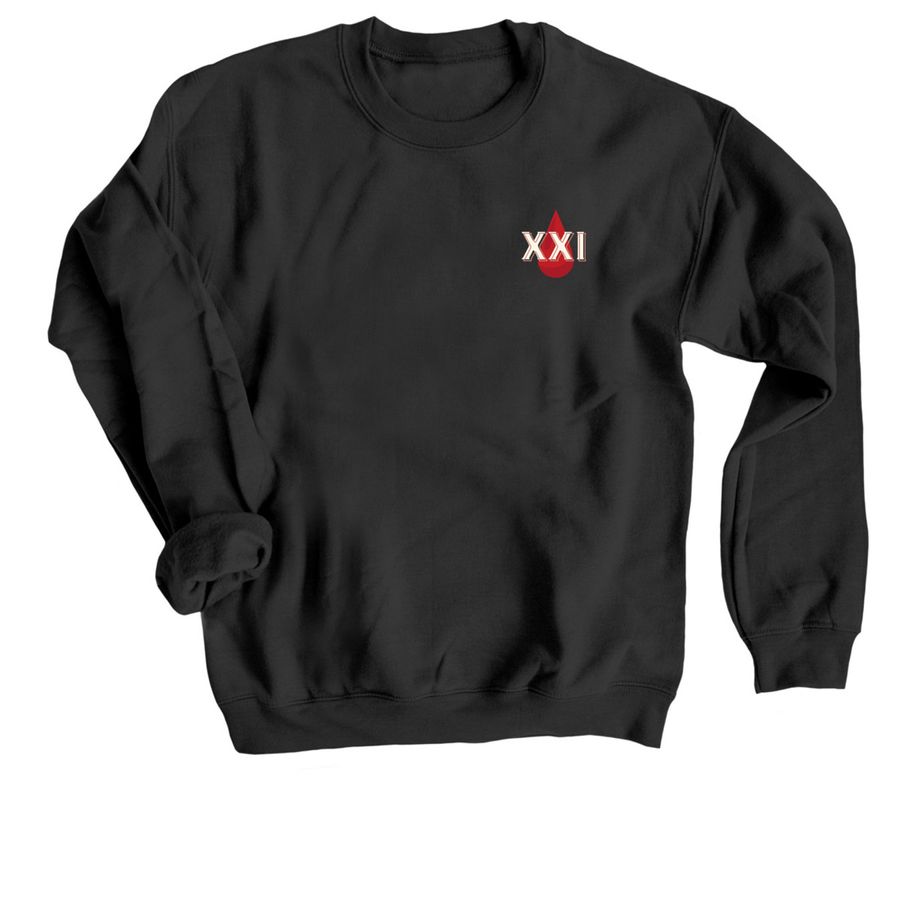 Blood Angels for LLS (main design on back), a Black Crewneck Sweatshirt