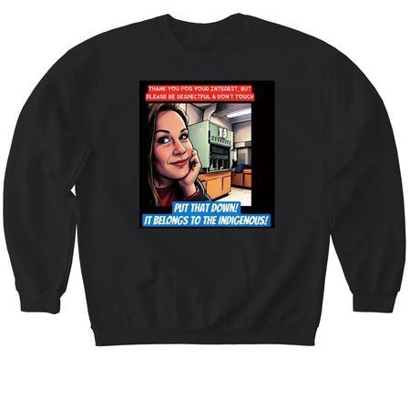 Put That Down #3, a Black Softstyle Crewneck Sweatshirt