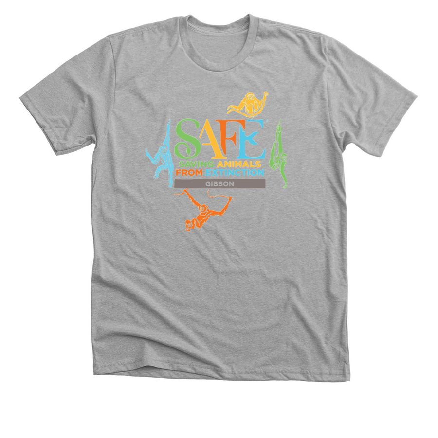 SAFE GIBBON - Logo, a Athletic Heather Premium Unisex Tee