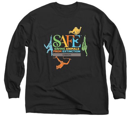 SAFE GIBBON - Logo, a Black Classic Long Sleeve Tee