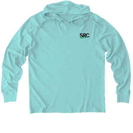 SRC T-Shirt Hoodie, a Saltwater Blue Allmade Organic Cotton Mineral Dye Hoodie Tee