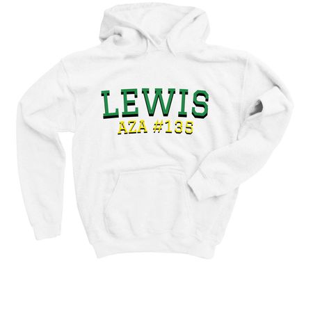White Lewis hoodie, a White Youth Pullover Hoodie