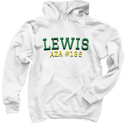 White Lewis hoodie, a White Pullover Hoodie