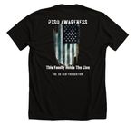 PTSD Awareness, a Solid Black Blend Premium Unisex Tee (back-view)