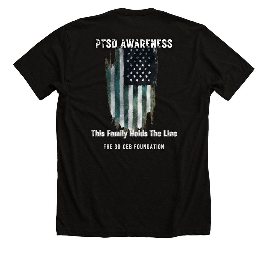 PTSD Awareness, a Solid Black Blend Premium Unisex Tee (back-view)
