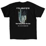 PTSD Awareness, a Black Classic Unisex Tee (back-view)