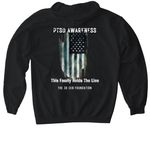 PTSD Awareness, a Black Gildan Softstyle Pullover Hoodie (back-view)