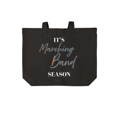Marching for Music Scholarships, a Deep Black Cotton Canvas Tote Bag