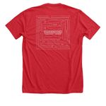 Adirondack Chair T-Shirt, a Heather Red Premium Unisex Tee (back-view)