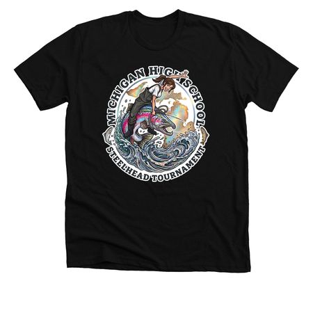 MHSST Female Rider Front- F, a Solid Black Blend Premium Unisex Tee
